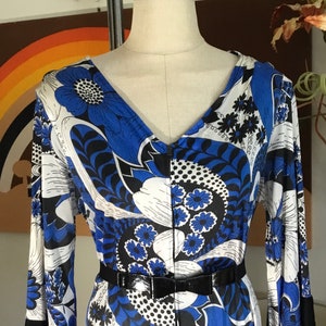 1960's Op Art Floral Print Jumpsuit image 1