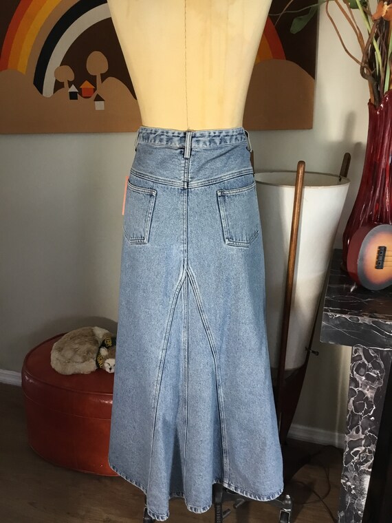 Jeanology Collection 1980's Cotton Denim Maxi Ski… - image 5