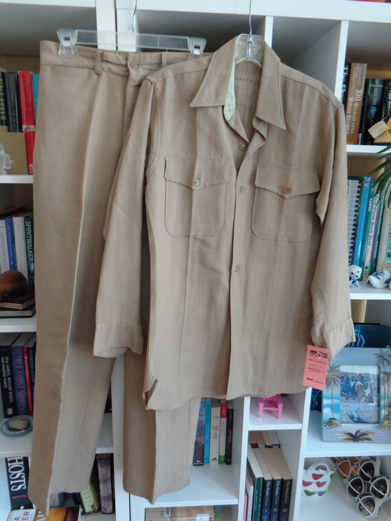 Authentic WWII VINTAGE Men's US Army Khaki Gabardi