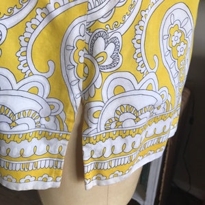 Alex Colman 1960's Yellow and White Paisley Blouse image 4