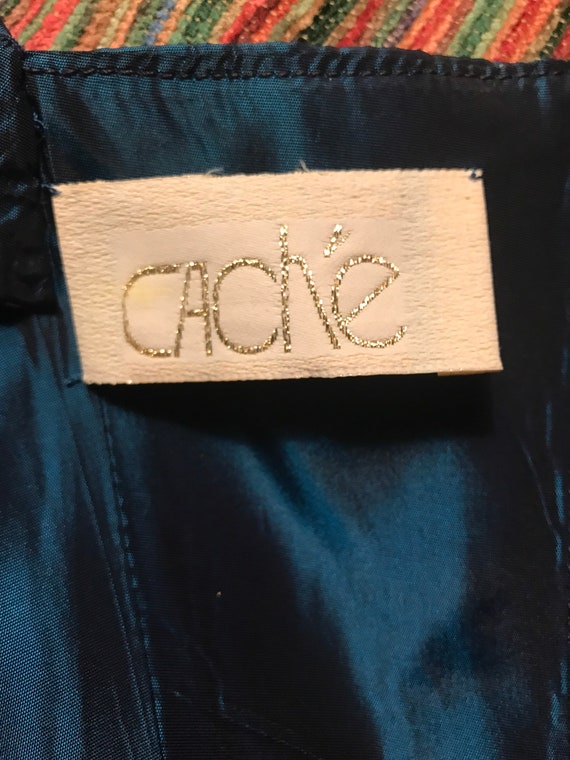 Cache 1980s Iridescent Blue Taffeta Single Strap … - image 4