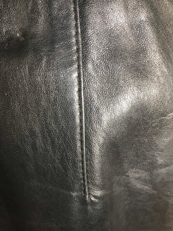 Maxima 1980'S Black Leather Skirt - image 6