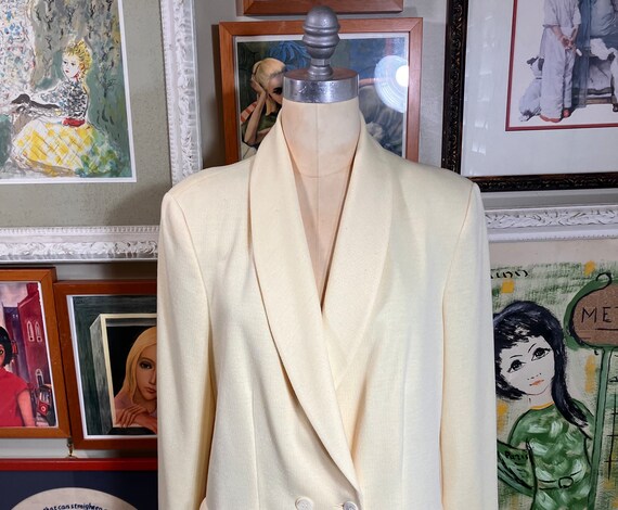 Bleyle 1980's Blazer Ladies Pale Yellow Polyester… - image 1