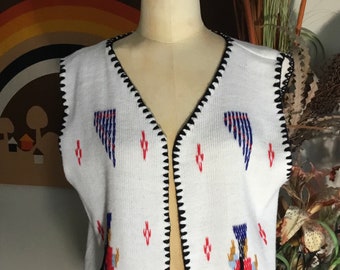 Southwest Style Fringe Unisex Knit Vest