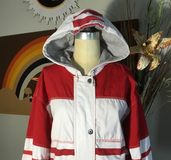 East West 1980's Men's/Unisex Nautical Hooded Jac… - image 1