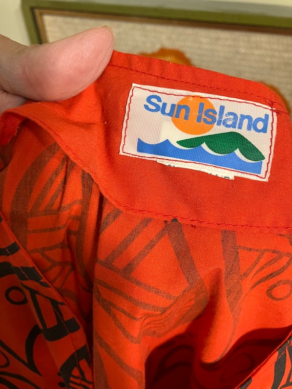Sun Island 1980's Hawaiian Theme Cotton Maxi Dress - image 7