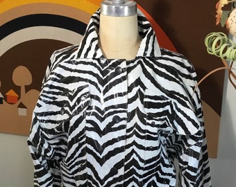 Wippette 1980’s Ladies Vinyl Zebra Print Jacket