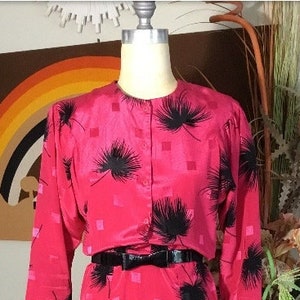 Billy Jack for Her 1980&#39;s Magenta & Black Dress