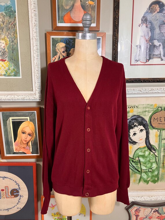 Gepner Acrylic Knit Cardigan, Men's Size M (approx.), Vintage acrylic Beige type Vintage Second Hand