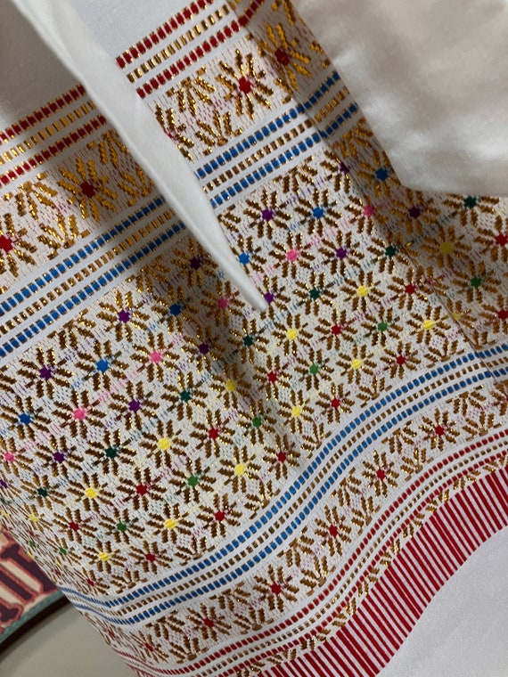 1970's White Wrap Around Cotton Skirt - image 6