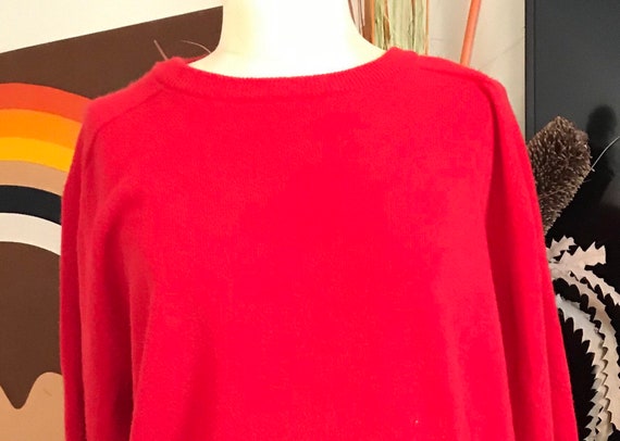Snow Lotus 1960s Cashmere Red Pullover Sweater men