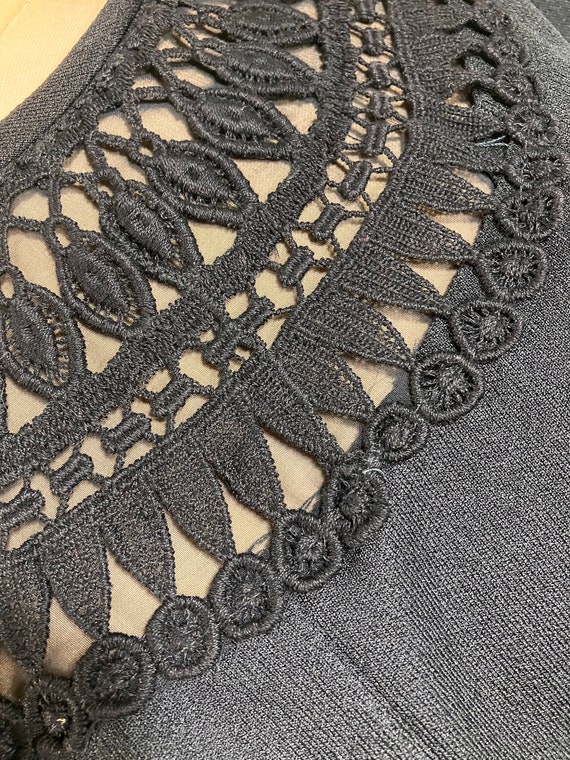 1970’s Black Double Knit Polyester Dress - image 4