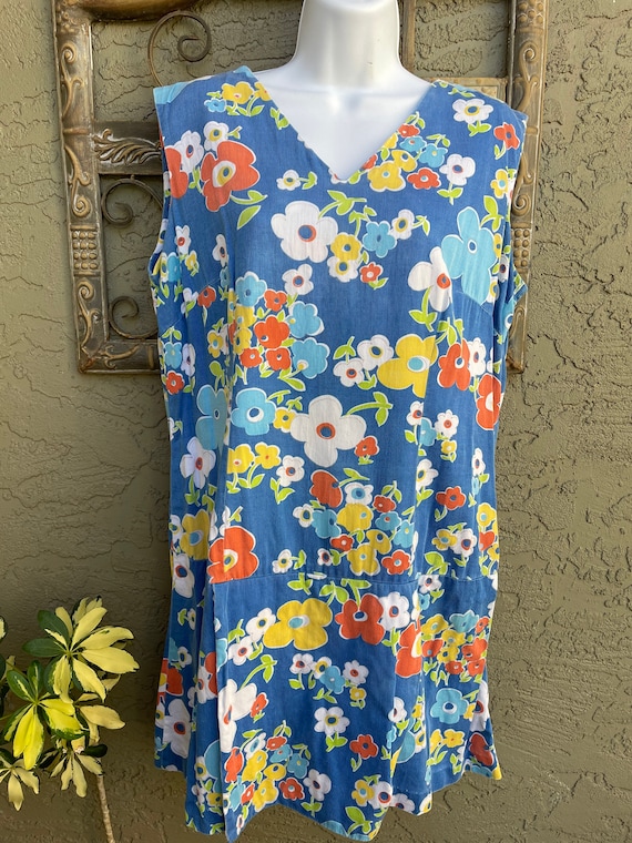 1970’s  Flower Power Cotton Romper - image 2