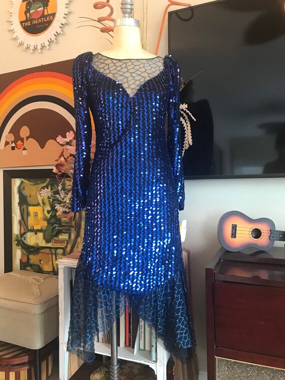 New Leaf 1980s Sequined Dress - image 2