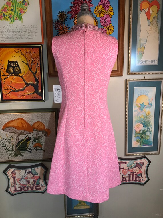 1960's Double Knit Polyester Swirl Dress - image 3