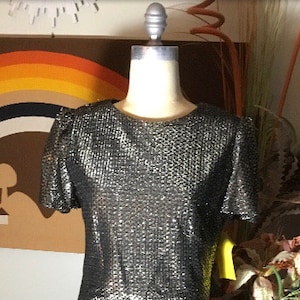 TF 1980’s  Sparkle Gold & Silver Disco Dress