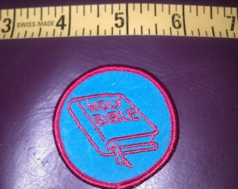 Vintage - Sew On - Holy Bible Patch - Applique - New Old Stock / Unworn