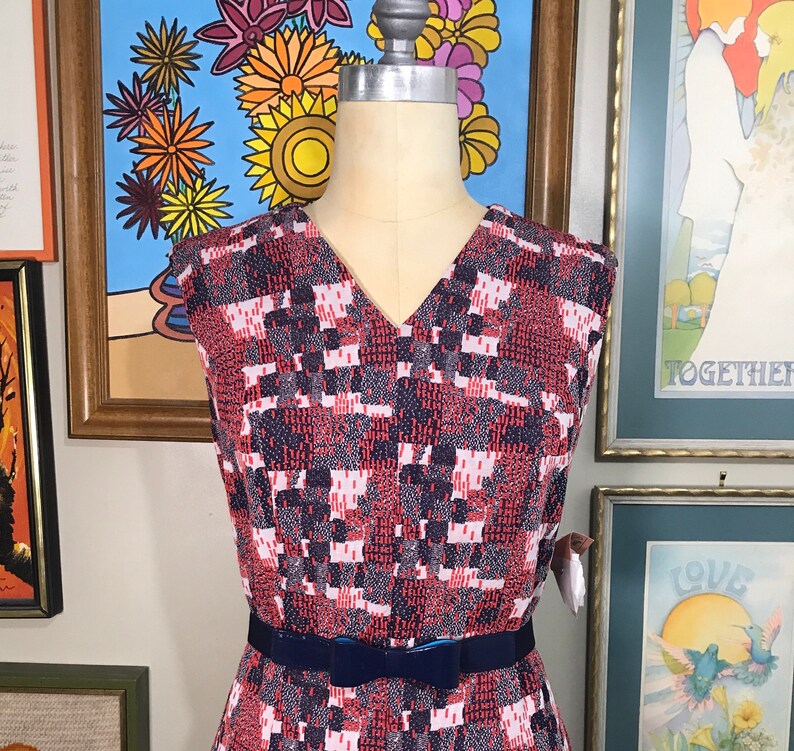 1970's Double Knit Polyester Dress image 1