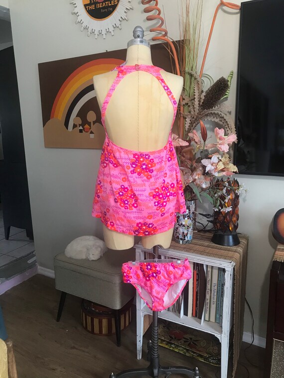 1970s Combed Cotton Tankini Swimsuit Gem