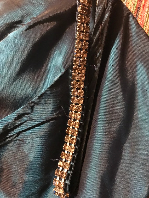 Cache 1980s Iridescent Blue Taffeta Single Strap … - image 6