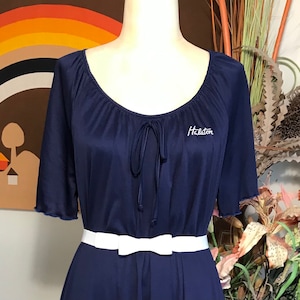 Halston 1980&#39;s Ladies Navy Blue Night Gown Dress