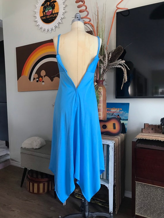 1970s Polyester Scarfed Disco Dress - image 4