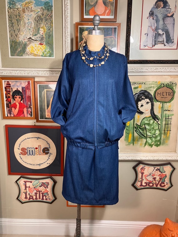 1980's 2 Piece Polyester Skirt & Jacket Set - image 2