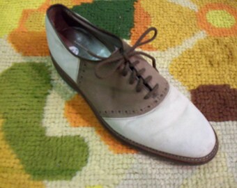 Vintage‎ GH Bass Brown Leather Suede Saddle Shoes Oxfords 4716W Mens 8.5 M USA GH Bass RARE Mens Tan Saddle Oxford Size 8.5 Suede Leather  main image 4