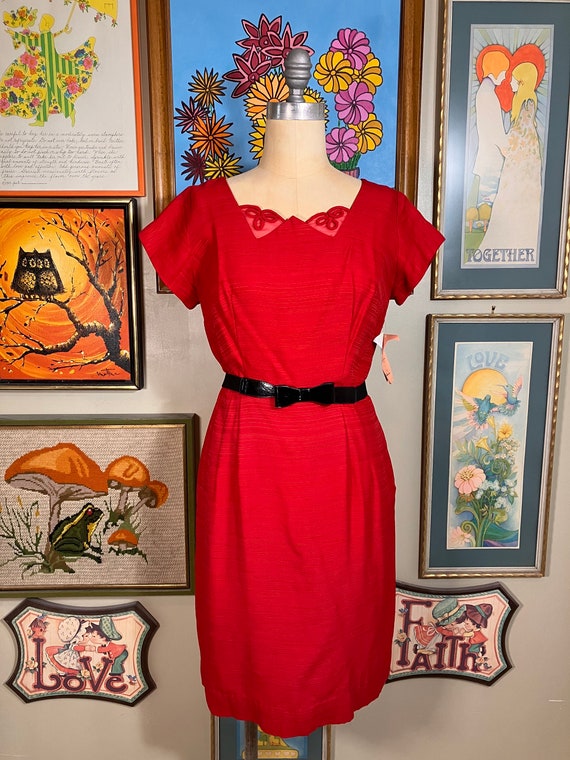 Famous Fashions 1960's Classic Red Dress - image 2