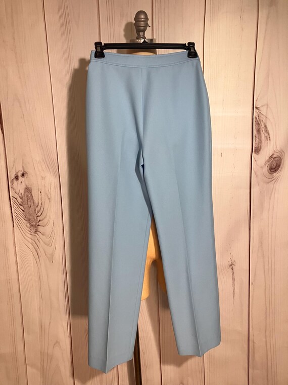 Circe 1970s Petite Light Blue Polyester Slacks NW… - image 3