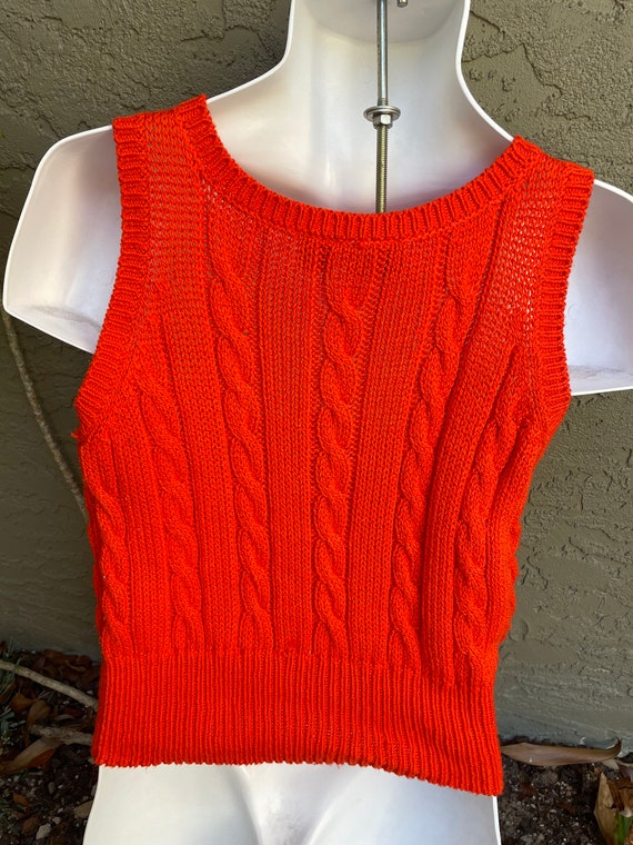 Liz Claiborne 1980’s Women’s Orange Sweater Vest - image 4