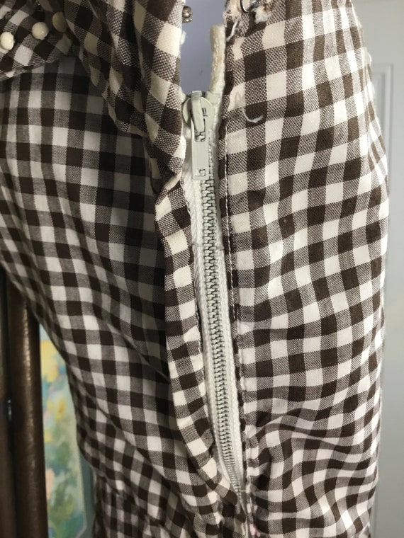 1950’s Vintage Spaghetti Strap Gingham Checked Dr… - image 6