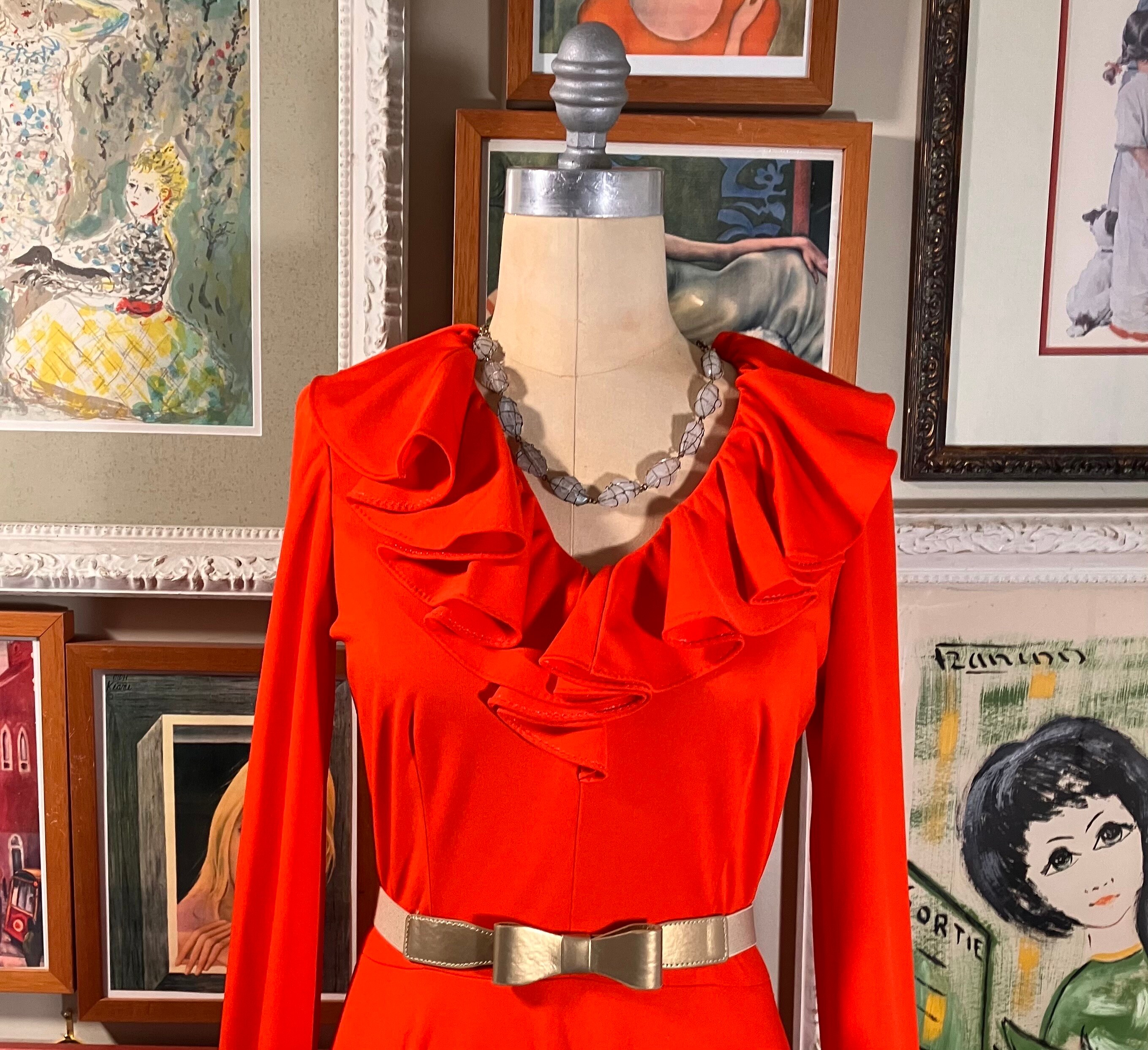 Vintage 60s Fred Rothschild Electric Orange Belt w/ Gold Chains Fred Rothschild - Etsy main image 3