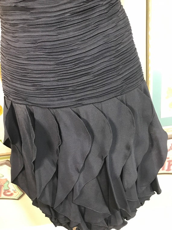 1980's Ruched & Ruffled Club dress - image 3