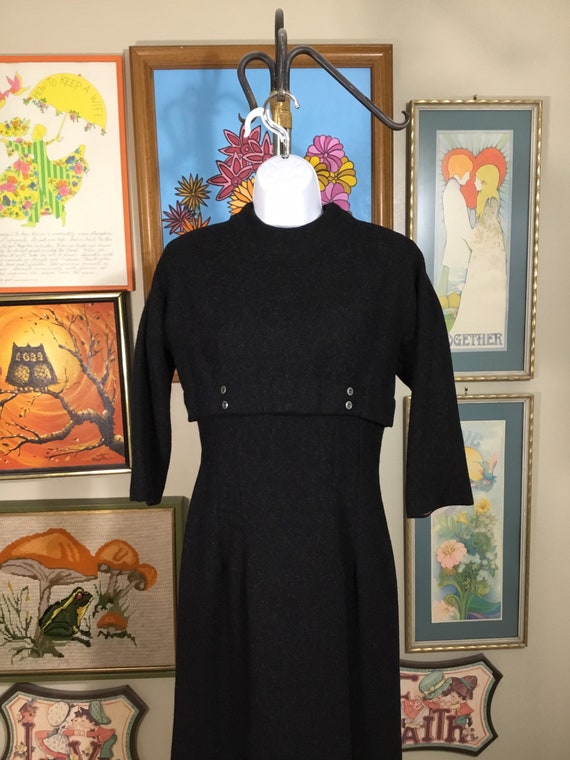 Jonathan Logan 1950’s Empire Waist Wool Dress