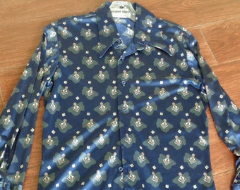 Silk Dice Shirt Blue