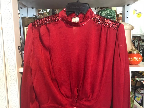 Janessa Capri LMX Sport Italy 1980s Red Silk Itali