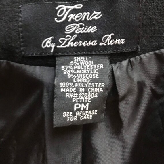 Frenz Petite 1990s black wool bolero jacket - image 3