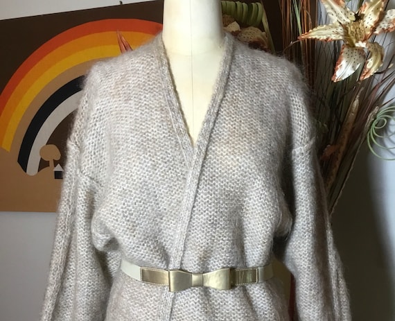 Liz Claiborne 1980's Mohair Blend Cardigan Sweater - image 2