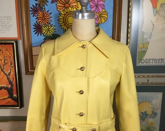 Italian 1970’s Mod Yellow Vinyl Coat