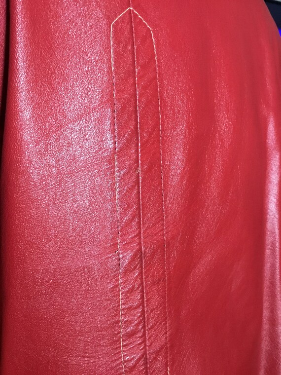 1960 s Red Leather Women s Mod Double Breasted Jacket Gem