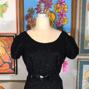 1960&#39;s Black Lace Cocktail Dress