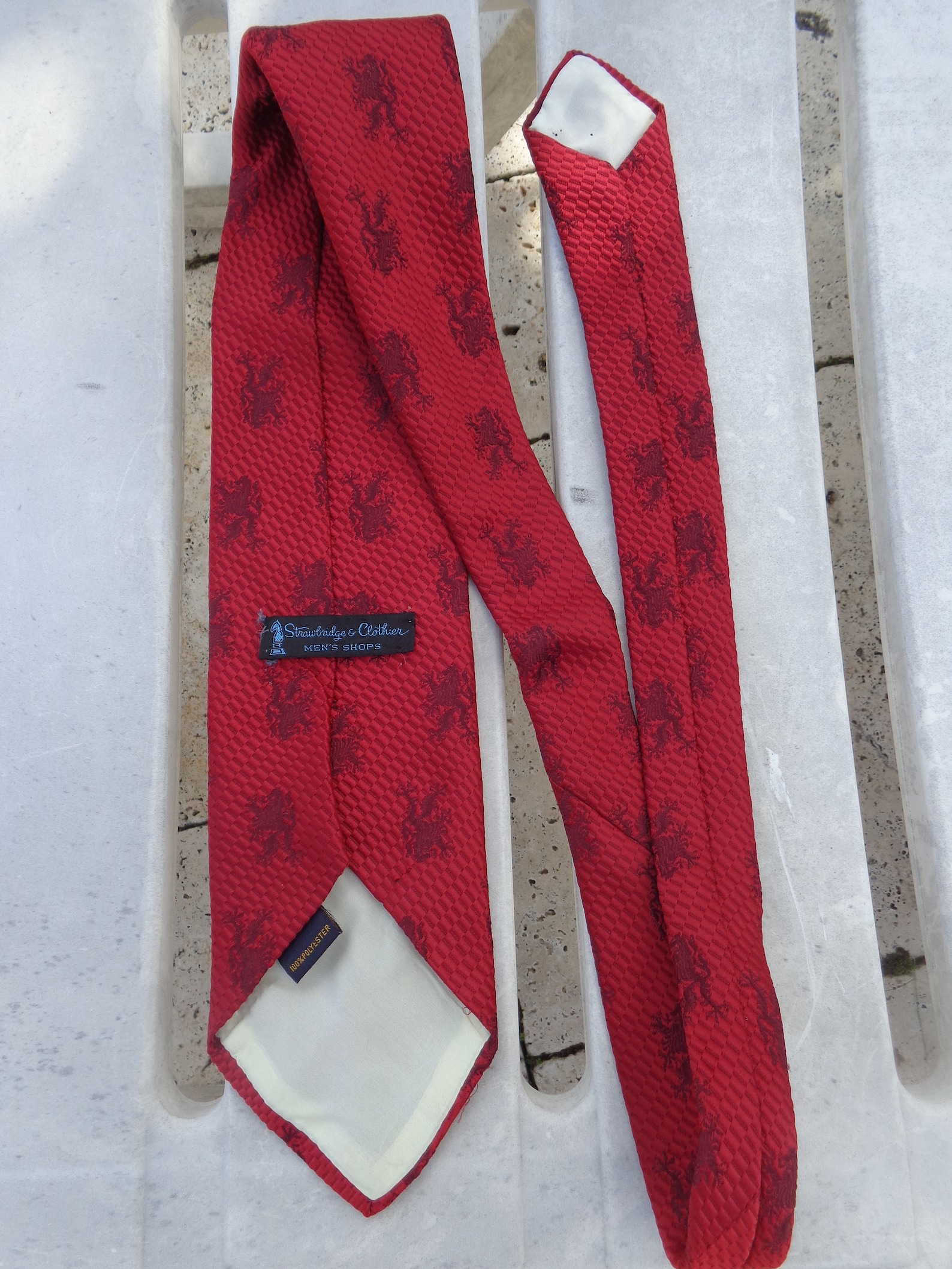 Strawbridge & Clothier Red Embossed Necktie Etsy