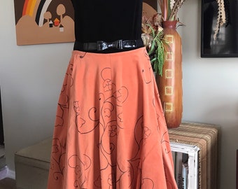 1950's Cotton Velvet Circle Skirt