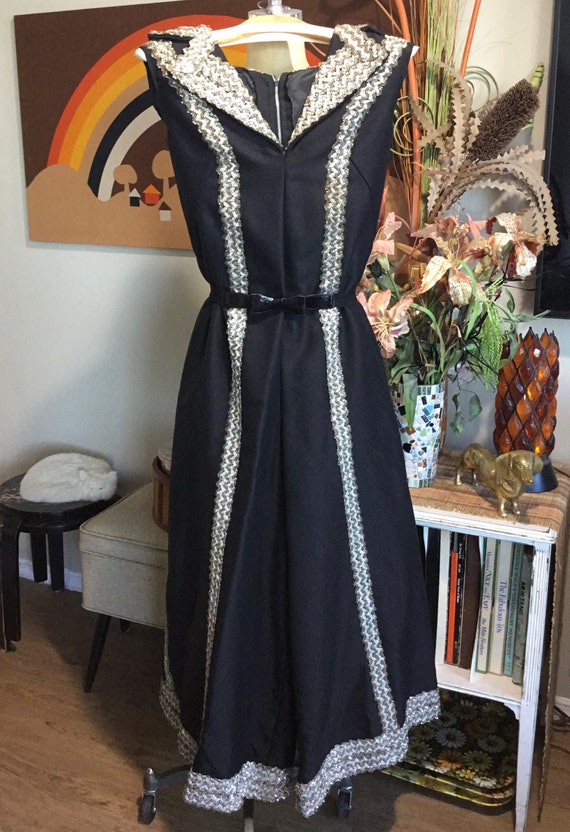1960's Custom Tailored Black Evening Jumpsuit - image 3