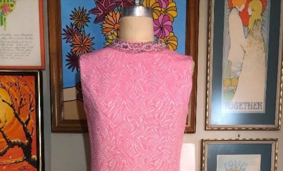 1960's Double Knit Polyester Swirl Dress - image 1