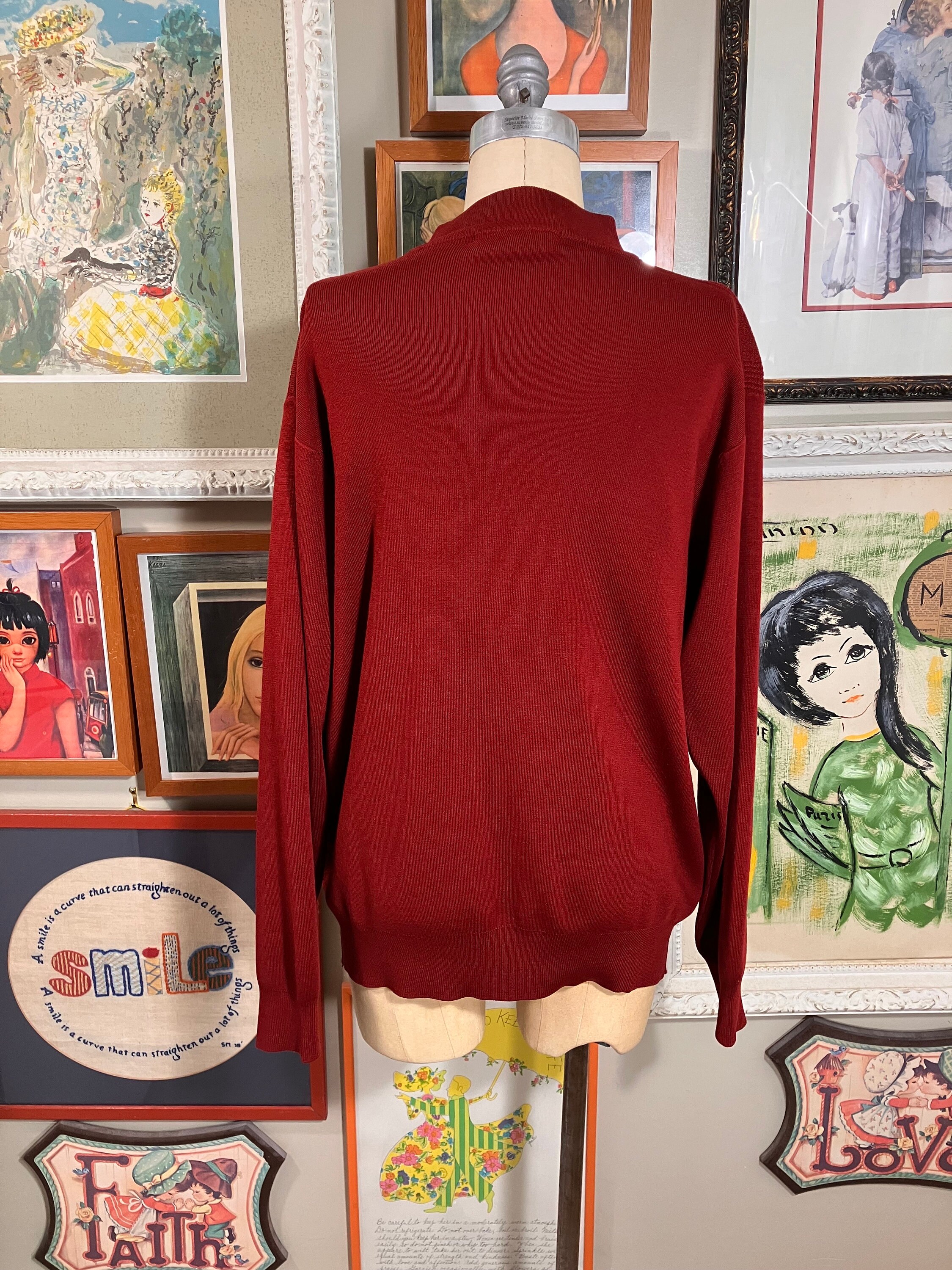 Dai Shu Mens/unisex 1970s Cranberry Pullover Sweater - Etsy Dai Shu Mens/unisex 1970s Cranberry Pullover Sweater - Etsy