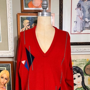Pringle Sport 1980&#39;s Men&#39;s/Unisex Red Wool Sweater