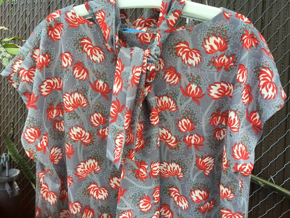 Taurus 1970’s Dress Floral Print Shift Medium)