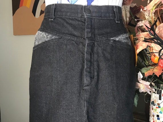 Stuffed Jeans 1980s Black Denim Mini Skirt - image 1